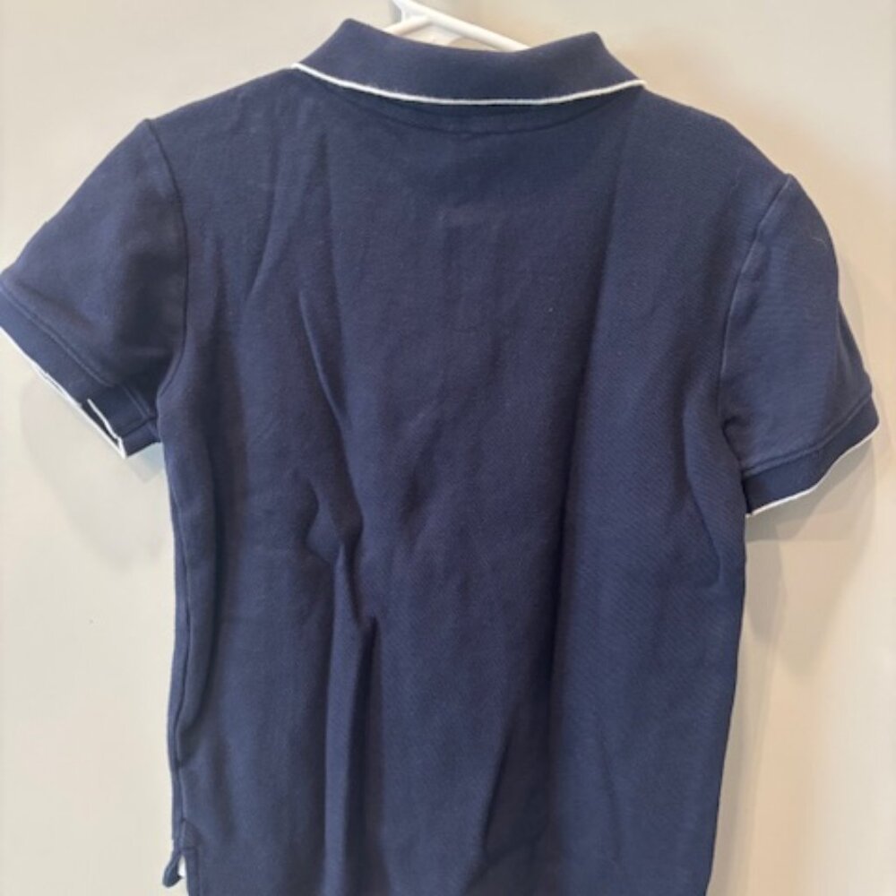 Janie and Jack Navy and White Trim Pique Polo - Size 7 - Picture 2 of 3